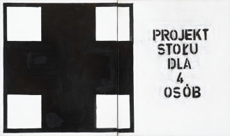 Paweł Susid, Projekt stołu dla czterech osób, 1985, olej, płótno, malarstwo